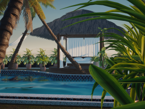 exterior beach resort scene file Model 3D
