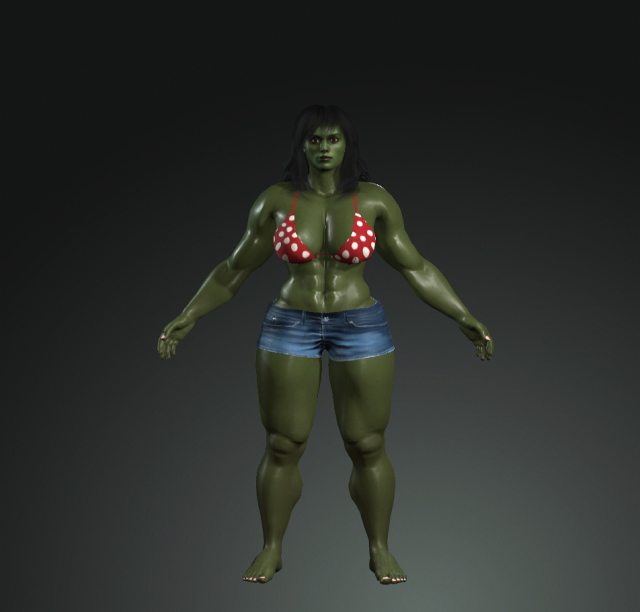 she-hulk 3D Model .c4d .max .obj .3ds .fbx .stl .blend 