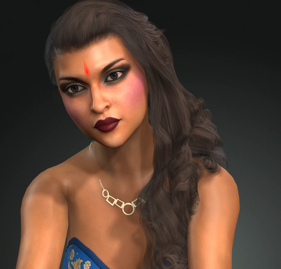 indian girl rigged 3D Model .c4d .max .obj .3ds .fbx .stl .blend