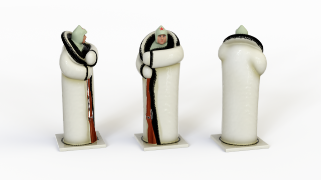 Porcelain figurine of a soldier Model 3D .c4d .max .obj .3ds .fbx .stl .blend 