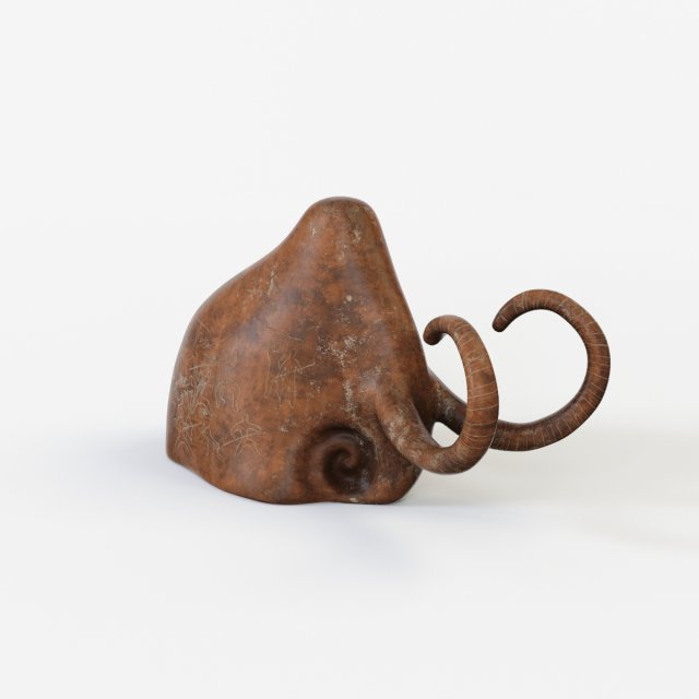 Mammoth figurine 3D Model .c4d .max .obj .3ds .fbx .stl .blend 