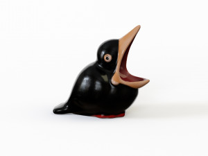 Porcelain figurine jackdaw 3D 모델