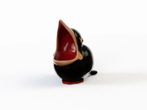 Porcelain figurine jackdaw 3D Model