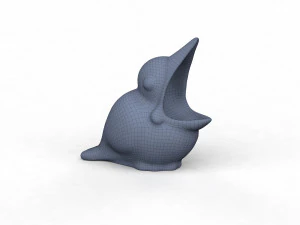 Porcelain figurine jackdaw 3D Model