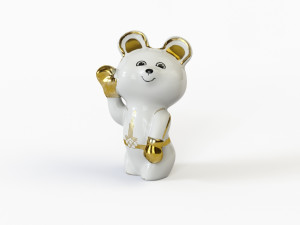Statuette Teddy bear Olympic boxer with gilding Olympics 80 Modèle 3D