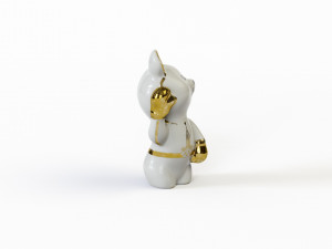 Statuette Teddy bear Olympic boxer with gilding Olympics 80 3D 모델