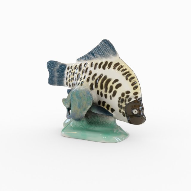 USSR porcelain figurine Fish Carp Modelo 3D .c4d .max .obj .3ds .fbx .stl .blend 