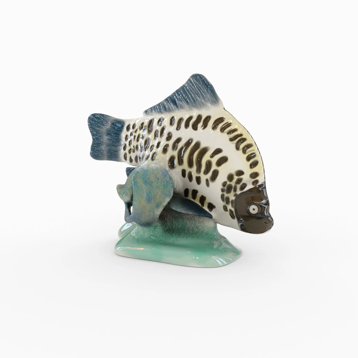USSR porcelain figurine Fish Carp 3D Model .c4d .max .obj .3ds .fbx .stl .blend