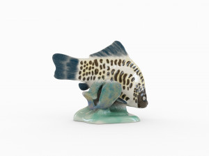 USSR porcelain figurine Fish Carp Modelo 3D