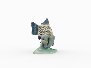 USSR porcelain figurine Fish Carp Modelo 3D