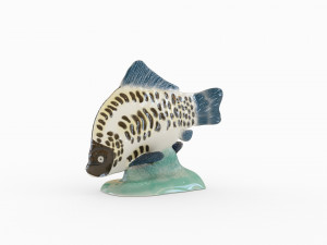 USSR porcelain figurine Fish Carp Modelo 3D