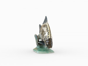 USSR porcelain figurine Fish Carp Modelo 3D