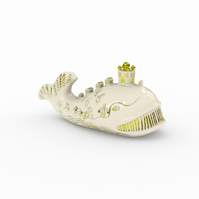 USSR porcelain figurine Fish-whale model Modello 3D .c4d .max .obj .3ds .fbx .stl .blend 