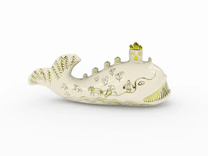 Estatueta de porcelana da URSS modelo peixe-baleia Modelo 3D