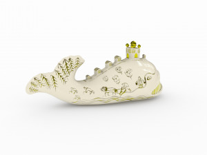 USSR porcelain figurine Fish-whale model Modello 3D