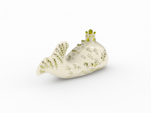 USSR porcelain figurine Fish-whale model Modello 3D