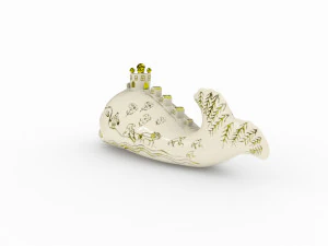 Estatueta de porcelana da URSS modelo peixe-baleia Modelo 3D