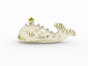 USSR porcelain figurine Fish-whale model Modello 3D