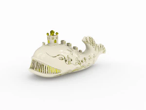 Estatueta de porcelana da URSS modelo peixe-baleia Modelo 3D