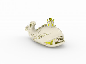 USSR porcelain figurine Fish-whale model Modello 3D