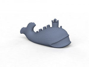 USSR porcelain figurine Fish-whale model Modello 3D