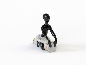 Figurine African with a drum 3D Модель