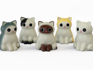 3D Rubber toy cats model 3D Models