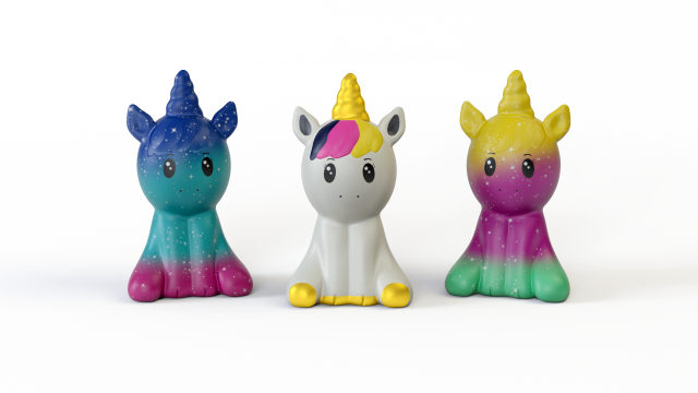 3D Rubber toy unicorn 3D Модель .c4d .max .obj .3ds .fbx .stl .blend 
