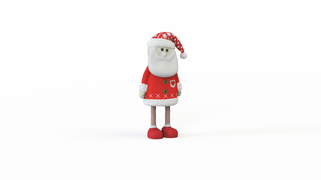 Santa Claus stuffed toy 3D-Modell .c4d .max .obj .3ds .fbx .stl .blend 