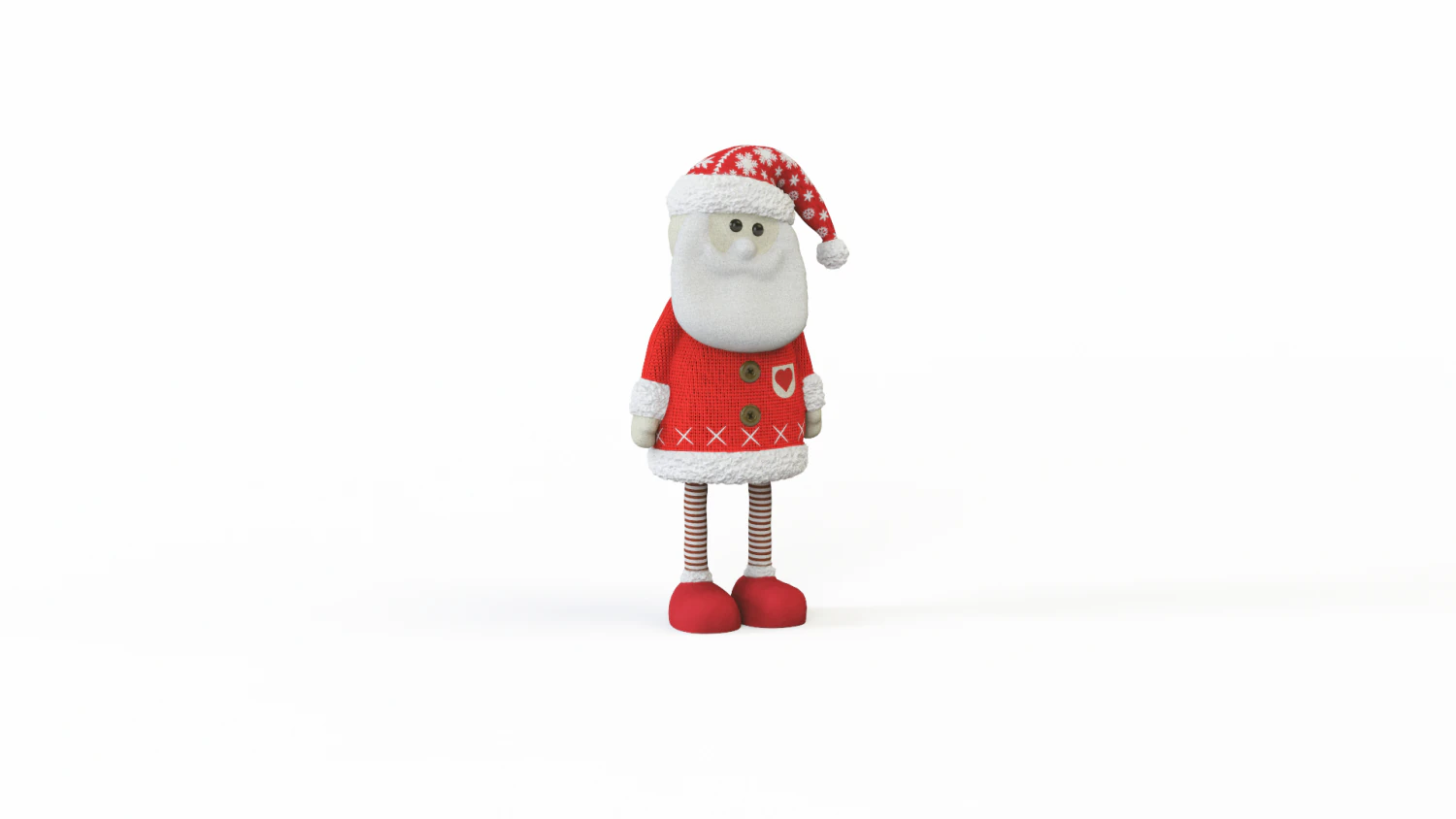 Santa Claus stuffed toy 3D Model .c4d .max .obj .3ds .fbx .stl .blend 