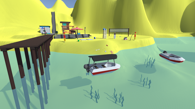 low poly beach Model 3D .c4d .max .obj .3ds .fbx .stl .blend 