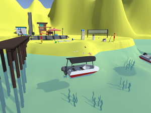 low poly beach Modelo 3D
