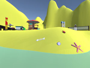 low poly beach 3D Model