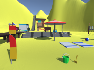 low poly beach Model 3D