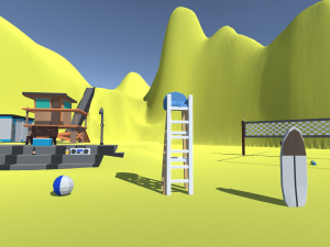 low poly beach Model 3D