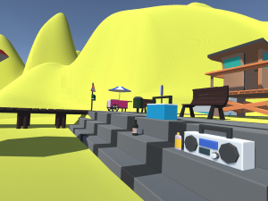 low poly beach Model 3D