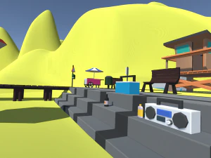 low poly beach 3D Model