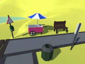low poly beach 3D Model