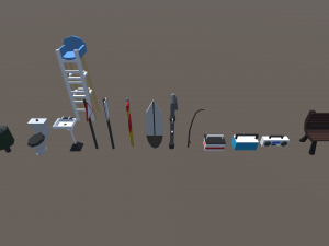 low poly beach Model 3D