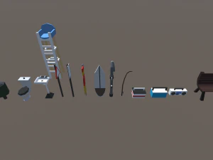 low poly beach 3D Model