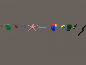 low poly beach Model 3D