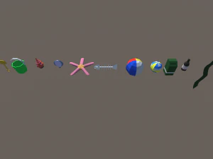 low poly beach 3D Model