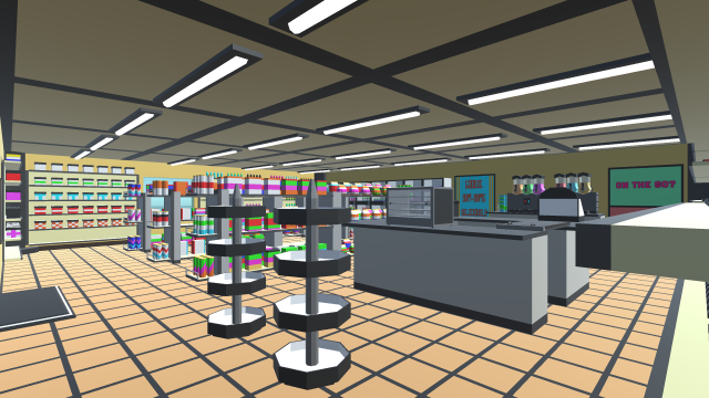 low poly convenience store 3D 모델 .c4d .max .obj .3ds .fbx .stl .blend 