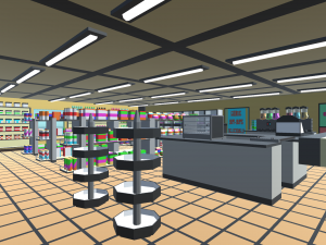 low poly convenience store Modelo 3D