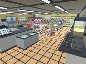 low poly convenience store 3D 모델