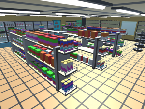 low poly convenience store 3D 모델