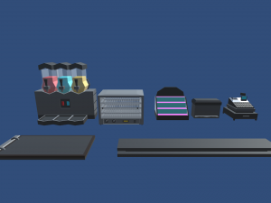 low poly convenience store 3D 모델