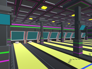 low poly bowling alley 3Dモデル