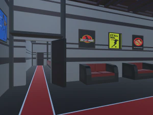 low poly cinema theatre 3D Model