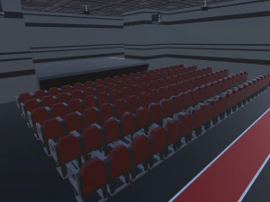 low poly cinema theatre 3D Model